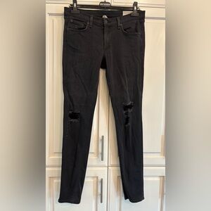 Rag & Bone Black Washed “Soft Rock With Holes” Skinny Jeans Size 30
